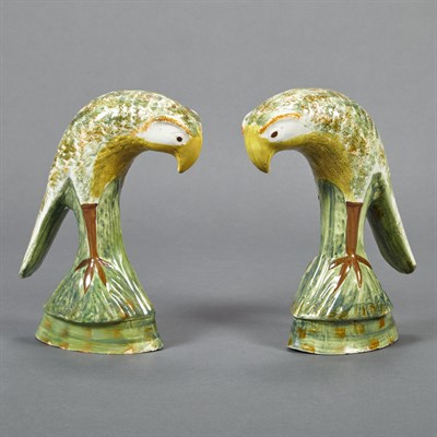 Lot 361 - Pair of Staffordshire Type Pottery Figures of...