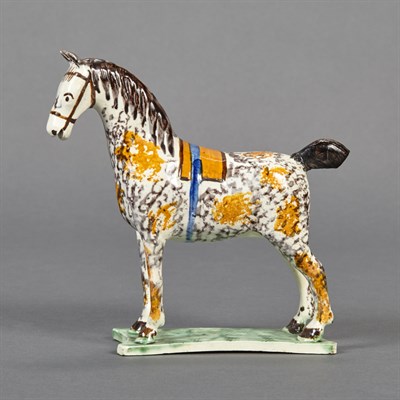 Lot 370 - Pearlware Pottery Figure of a Horse Circa 1820...