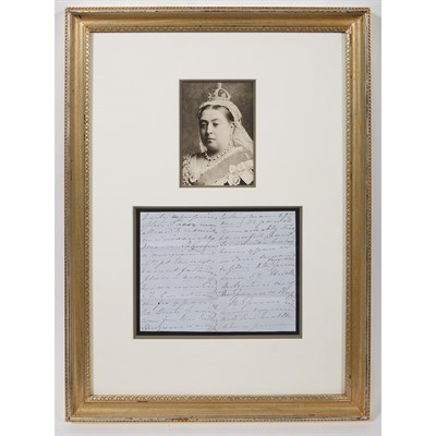 Lot 177 - QUEEN VICTORIA Autograph letter regarding the...