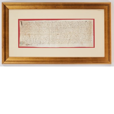 Lot 176 - [MEDIEVAL] Land transaction document on vellum....