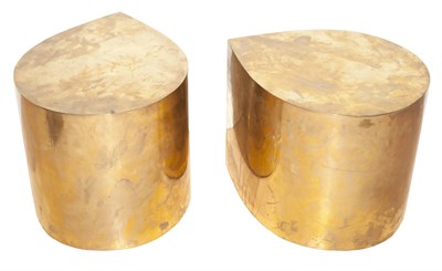 Lot 430 - Pair of Jonathan Adler Brass Teardrop Tables...