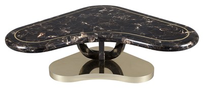 Lot 373 - Manner of Karl Springer Low Table Laminated...