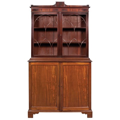 Lot 276 - George III Mahogany Bookcase Cabinet Height 6...