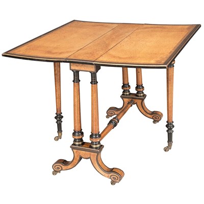 Lot 441 - Victorian Brass Mounted Amboyna and Ebony...