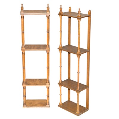 Lot 125 - Pair of Georgian Style Walnut Hanging Shelves...