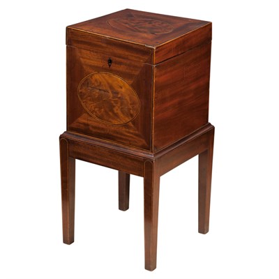 Lot 184 - George III Inlaid Mahogany Cellaret on Stand...