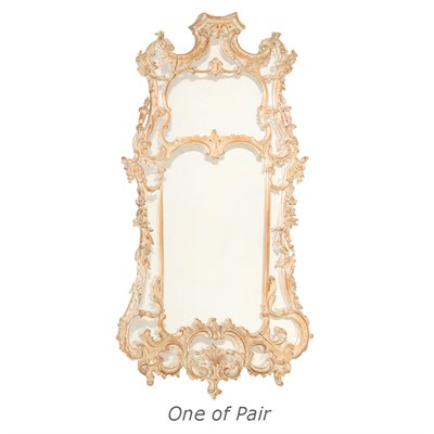 Lot 57 - Pair of Rococo Style Stripped Pine Mirrors...