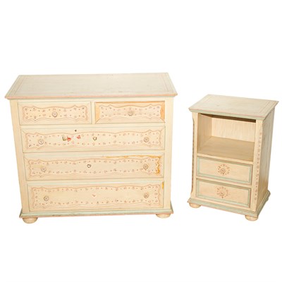 Lot 76 - Cottage Style Painted Chest of Drawers Height...