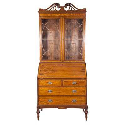Lot 189 - Federal Style Inlaid Mahogany Secretary...
