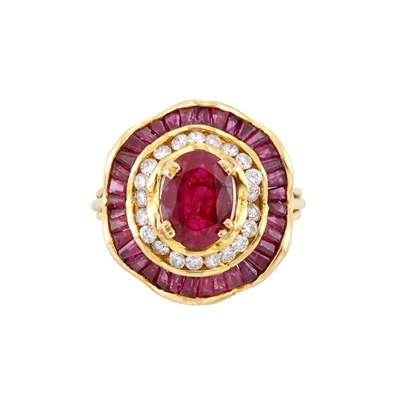 Lot 1169 - Gold, Ruby and Diamond Ring