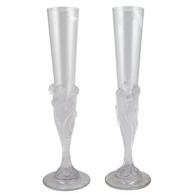 Lot 589 - Two French Art Deco Style Molded Glass...