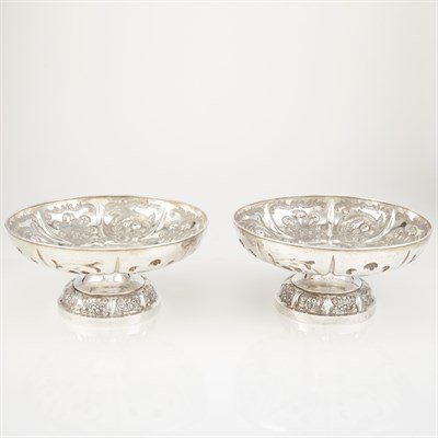 Lot 281A - Pair of Sterling Silver Compotes Bearing...