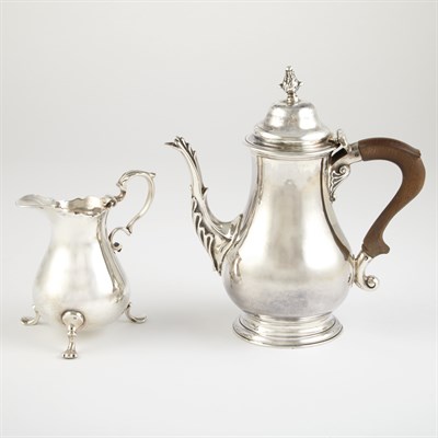 Lot 281 - George II Sterling Silver Petit Coffee Pot...