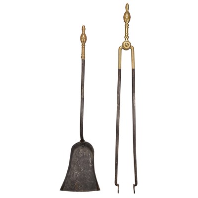 Lot 133 - Assembled Pair of Brass and Cast Iron Fire...