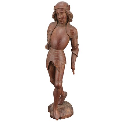 Lot 163 - Continental Oak Standing Figure of a Man 16th...