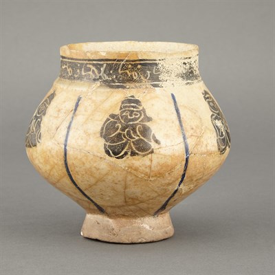 Lot 435 - Kashan Pottery Jug; Together with Two Kashan...