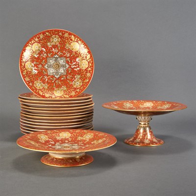 Lot 278 - Royal Worcester Porcelain Part Dessert Service...