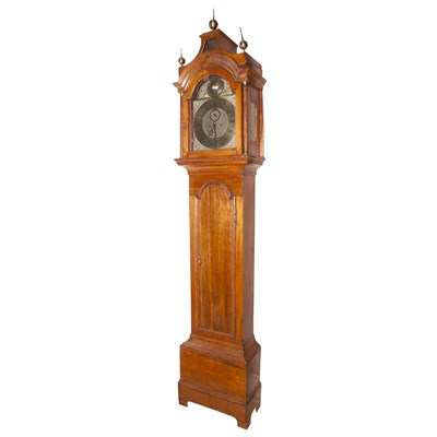 Lot 323 - George III Oak, Pine and Other Wood Tall Case...