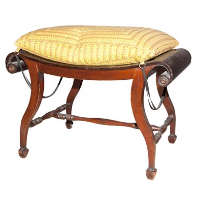 Lot 328 - George III Mahogany Bench Length 28 inches.