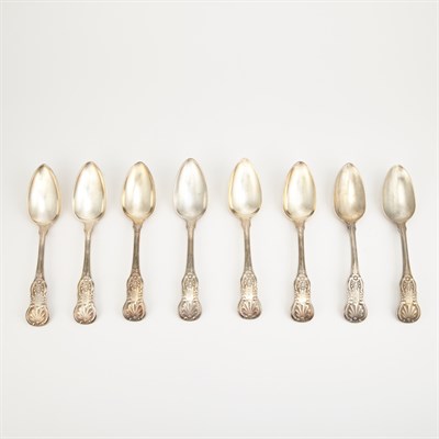 Lot 311 - Set of Eight Chinese Export Silver Tablespoons...