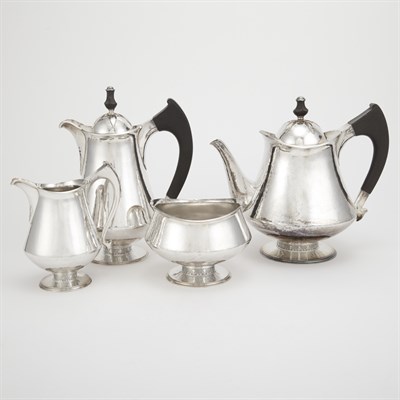 Lot 364 - English Sterling Silver Tea Service Maker's...