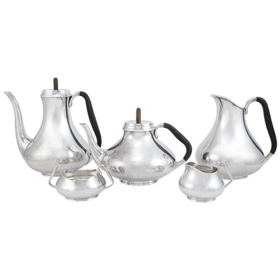 Lot 402 - Danish Sterling Silver Tea and Coffee Service...
