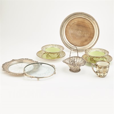 Lot 372 - Group of Silver Articles Including glass...