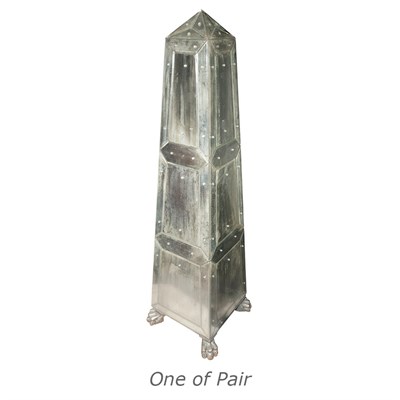 Lot 183 - Pair of Mirrored Glass and Silvered Wood...