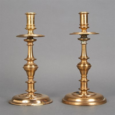 Lot 207 - Pair of Baroque Style Brass Candlesticks...