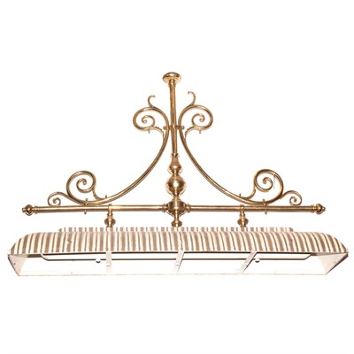 Lot 386 - Brass and Tole Billiard Light Fixture Height...