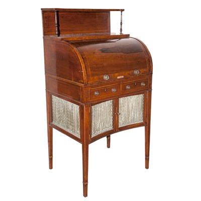 Lot 516 - George III Rosewood Cylinder Desk Height 46...