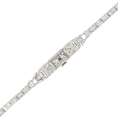 Lot 139 - Platinum and Diamond Wristwatch
