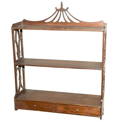 Lot 93 - Two Georgian Style Mahogany Hanging Shelves...