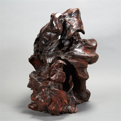 Lot 10 - Asian Gnarled Rootwood Sculpture The gently...