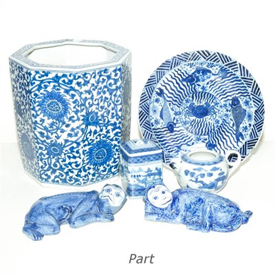 Lot 109 - Group of Blue and White Porcelain Articles...