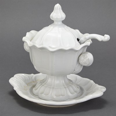 Lot 110 - Group of White Glazed Pottery Table Articles...