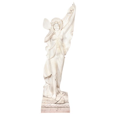 Lot 471 - White Marble Figure of an Exotic Woman...