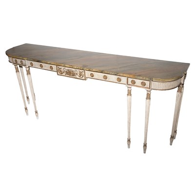 Lot 112 - Neoclassical Style Faux Marble Top Painted...