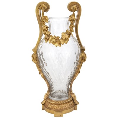 Lot 281 - Louis XVI Style Gilt-Bronze Mounted Glass Urn...