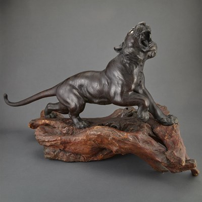 Lot 31 - Japanese Bronze Figure of a Tiger Cast...