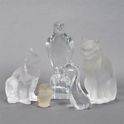 Lot 307 - Group of Glass Figures of Animals; Together...