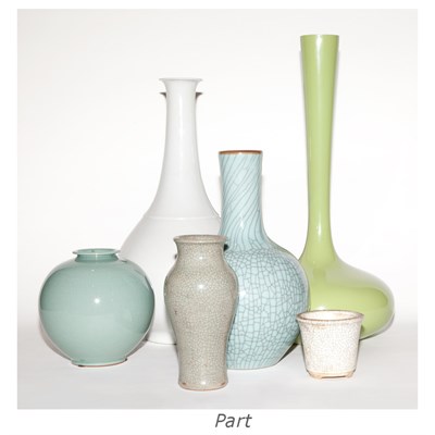 Lot 147 - Group of Nine Porcelain Vases Height of...