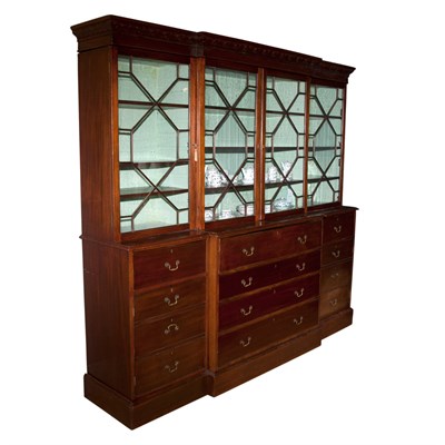 Lot 168 - George III Style Mahogany Breakfront Height 7...