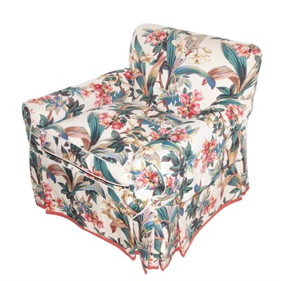 Lot 171 - Upholstered Armchair and an Upholstered Ottoman