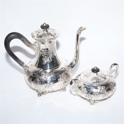 Lot 190 - Grape Decorated Silver Plated Four-Piece Tea...