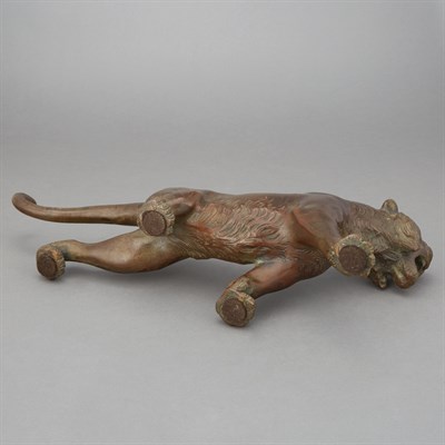 Lot 26 - Japanese Bronze Model of a Tiger Meiji Period...