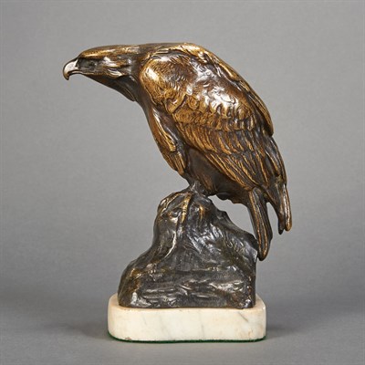 Lot 380 - Bronze Figure of an Eagle Signed M. SIIX, on a...