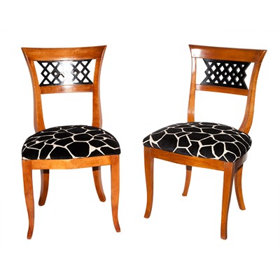 Lot 202 - Set of Eight Biedermeier Style Part Ebonized...