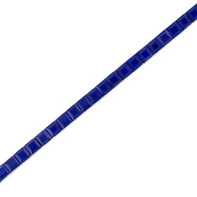 Lot 130 - Platinum and Sapphire Straightline Bracelet
