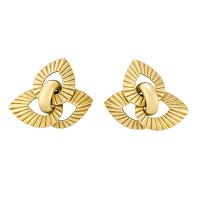 Lot 62 - Pair of Gold Earclips, Cartier, Paris